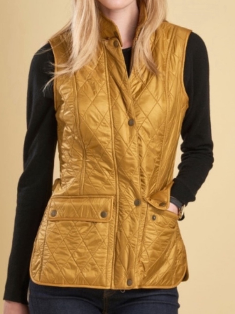 Barbour Wray Gillet - Quilted Yellow Vest